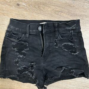 SO Black High Rise Curvy Shorty Shorts Size 1